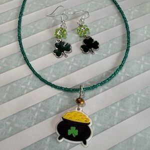 St. Patty’s Day Pot of gold & Shamrock Earrings
